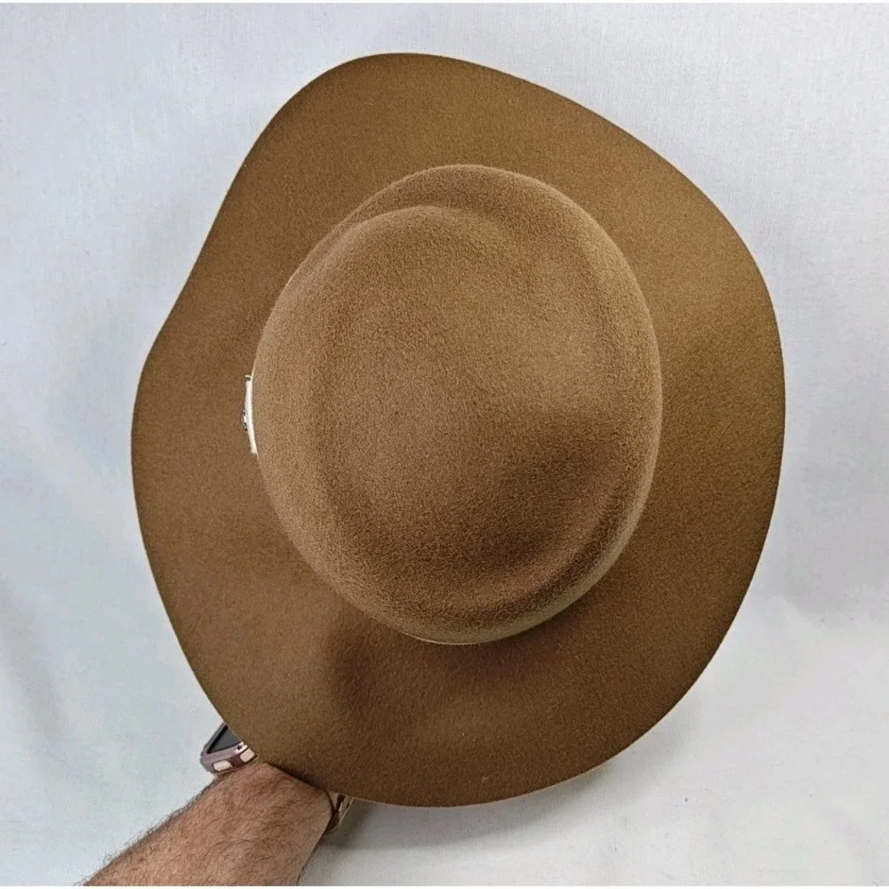Rag & Bone Women's Medium Brown New‎ York Zoe Wool Summer Wide Brim Hat Cap